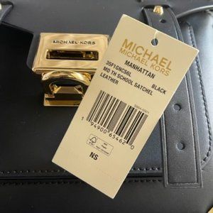 Michael Kors Manhattan Medium Leather Satchel